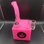PieceMaker "Kube" Miss Pinky Glow Silicone Dab Rig / Bong - 19cm (Ø23mm)