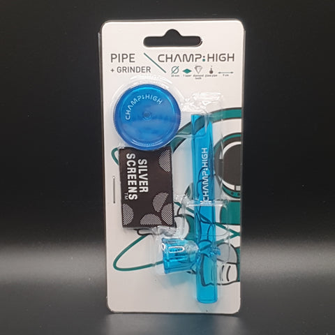 Champ High Glass Pipe Set with Grinder and Screens