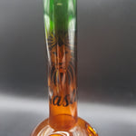 Micro Glass Bong - Rasta - H: 16cm