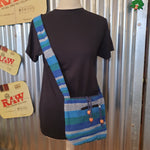 Handmade Shoulder Bag from India - Blue Stipes