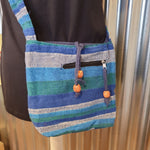 Handmade Shoulder Bag from India - Blue Stipes