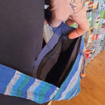 Handmade Shoulder Bag from India - Blue Stipes