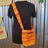 Handmade Shoulder Bag from India - Orange Stipes