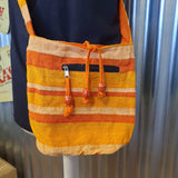 Handmade Shoulder Bag from India - Orange Stipes