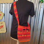 Handmade Shoulder Bag from India - Red Stipes