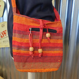 Handmade Shoulder Bag from India - Red Stipes