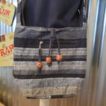 Handmade Shoulder Bag from India - Grey Stipes