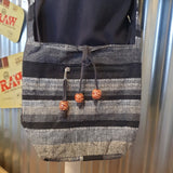 Handmade Shoulder Bag from India - Grey Stipes