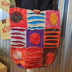 Large Handmade Patchwork Shoulder Bag from India - Spirals