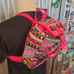Handmade Jacqard Backpack from India - Pink