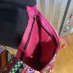 Large Handmade Jacqard Sling Bag from India - Pink