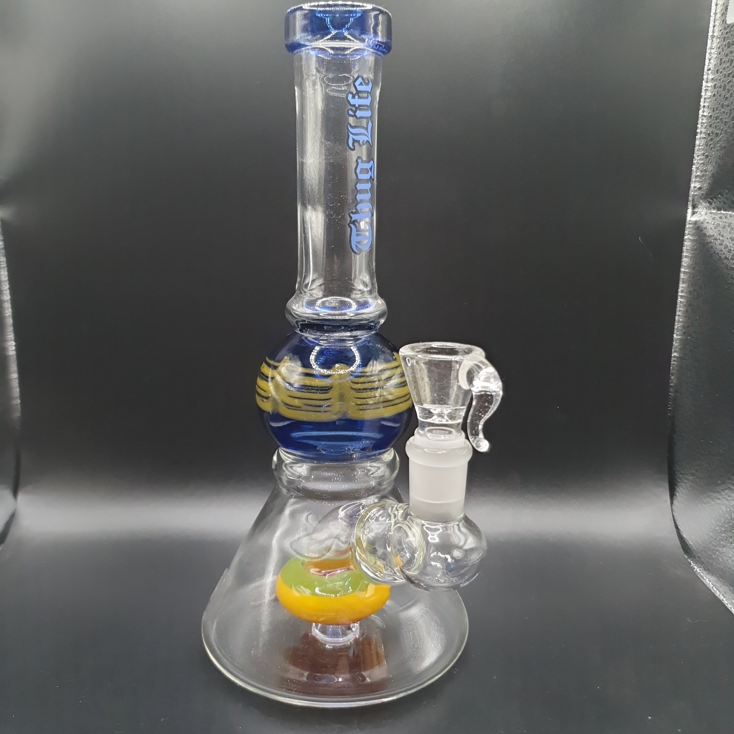 Thug Life Glass Bong - Beaker Series - Blue - H: 21cm