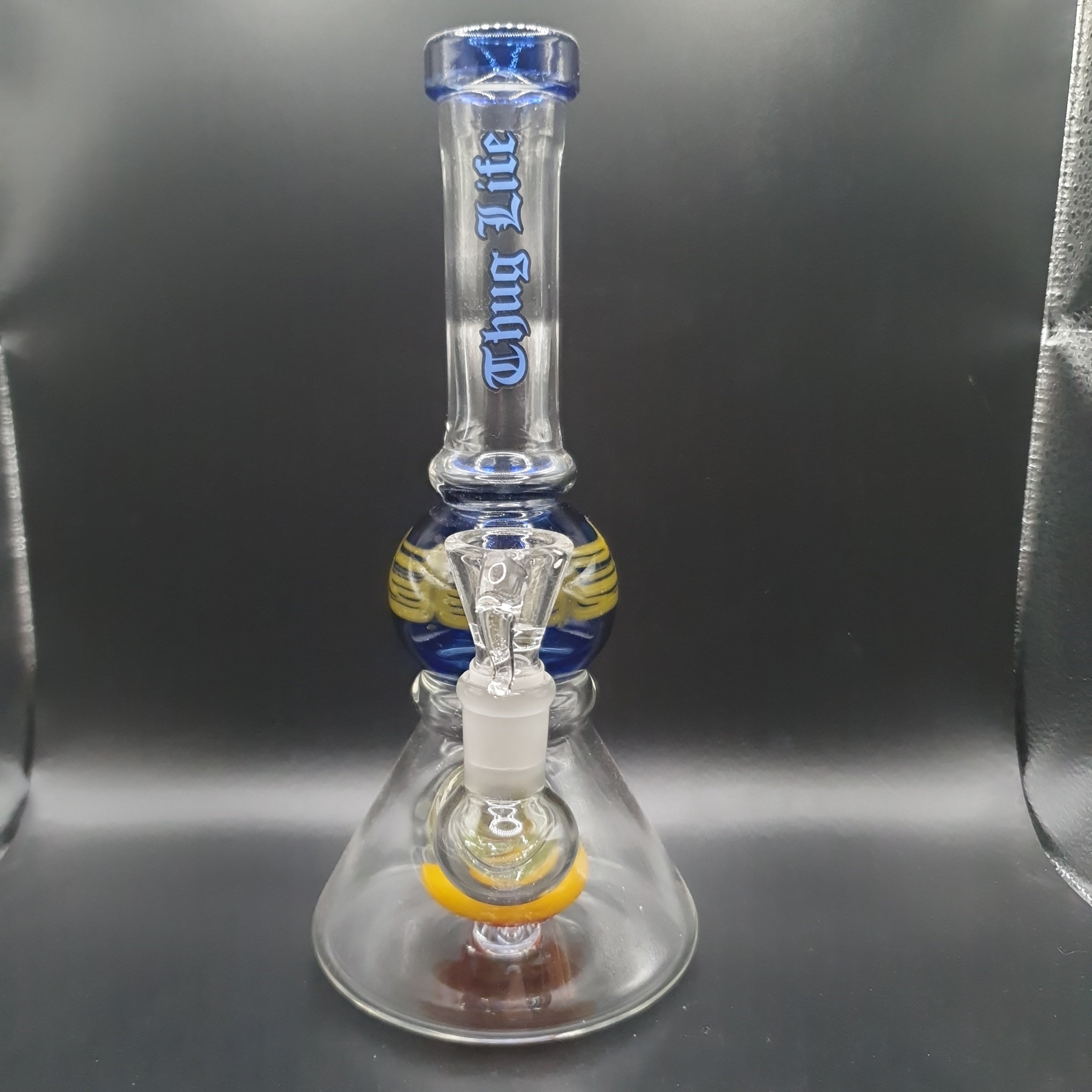 Thug Life Glass Bong - Beaker Series - Blue - H: 21cm