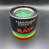 Hammercraft x RAW Aluminium  Grinder - 4 Piece  - Medium 55mm - Rasta