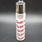 Clipper Lighter - White with Red RAW Logos