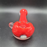 Glass Pipe - 13cm - Pokeball Design