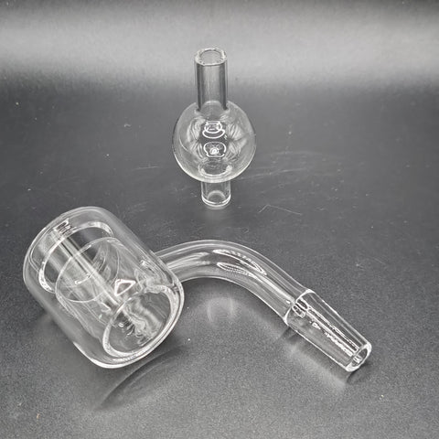 Double Walled Quartz Banger with Carb Cap - 10mm Male Joint
