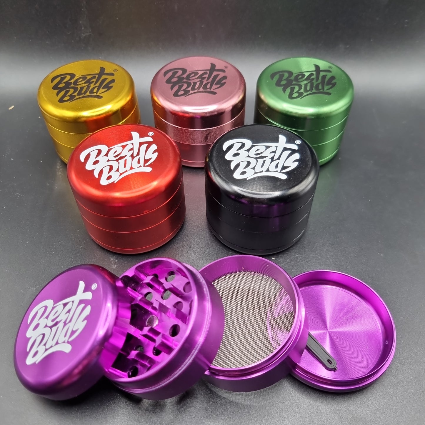 Best Buds 4-delige aluminium grinder - 50 mm