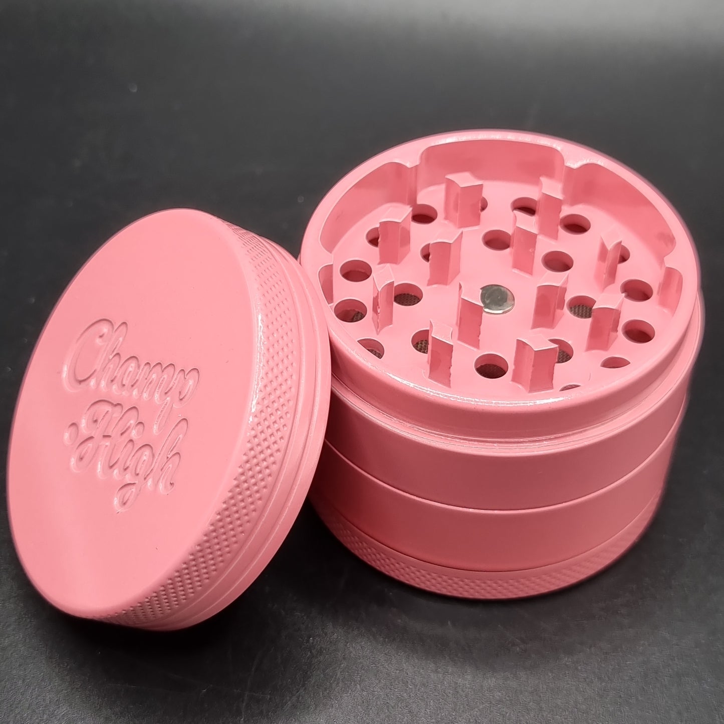 Champ High 4 Piece Pink Aluminium Grinder - 50mm
