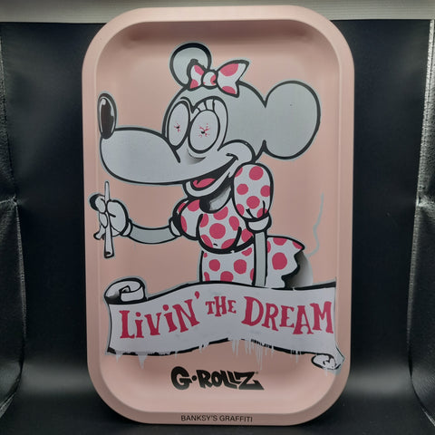 Banksy "Livin' the Dream" Pink Rolling Tray - Small