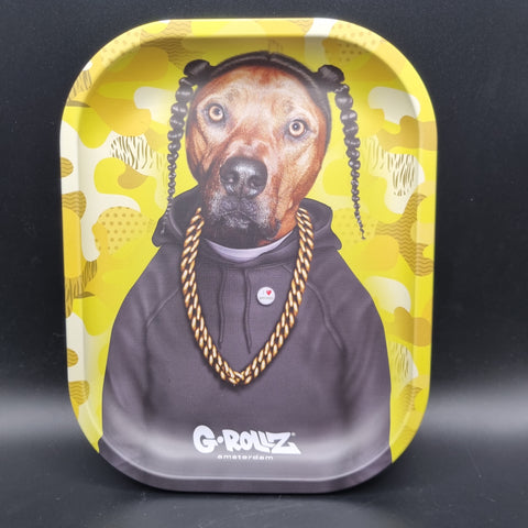 G-Rollz Pets Rock Mini Metal Rolling Tray - "Rap Dog"