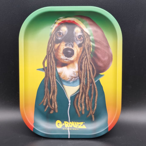 G-Rollz Pets Rock Mini Metal Rolling Tray - "Reggae Dog"