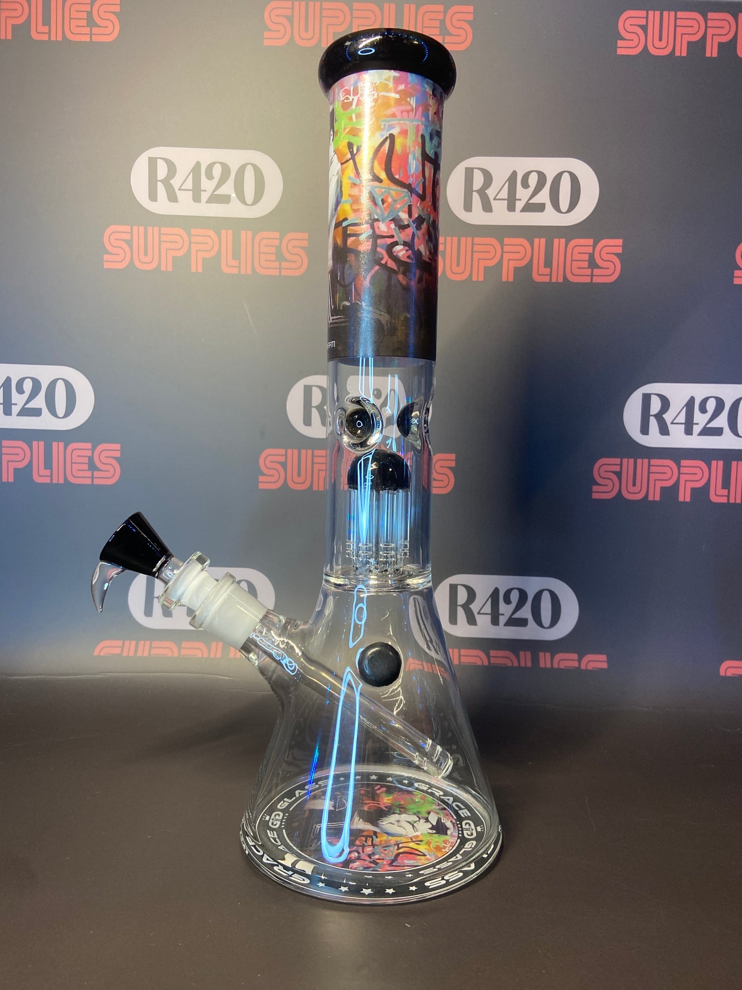 Grace Glass - Banksy "Church of Graffiti" Beaker Bong - H:34cm