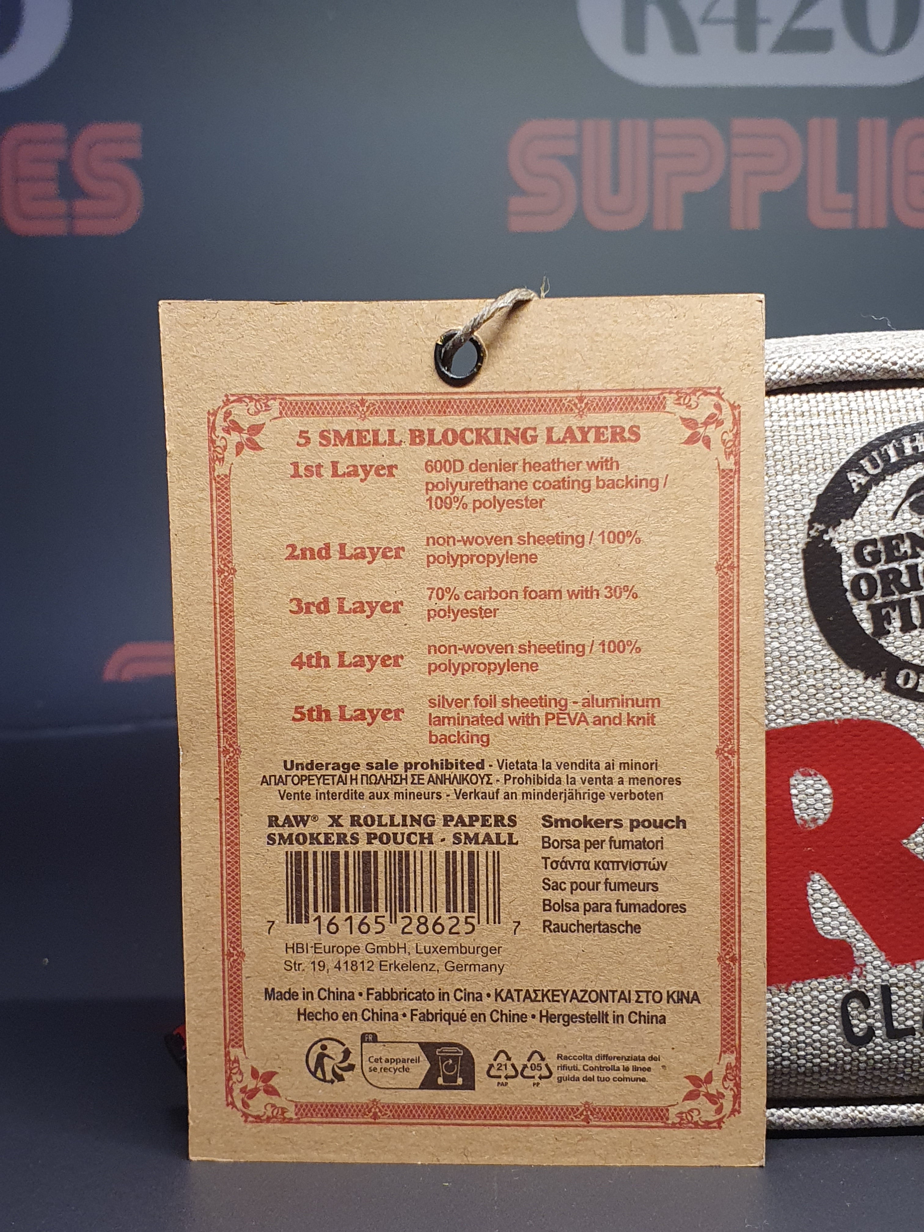 RAW Smell Proof Smoker's Pouch - Small