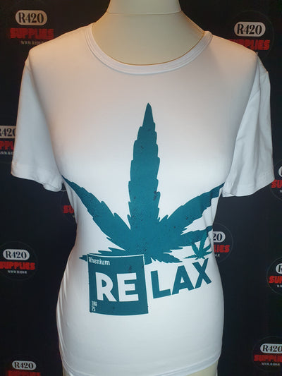 "Relax" Cannabis Leaf Printed T-Shirt