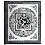 Cotton Bedspread / Wall Hanging - Om Mandala - Double