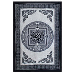 Cotton Bedspread / Wall Hanging - Om Mandala - Single