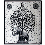 Cotton Bedspread / Wall Hanging - Elephant Tree - Double