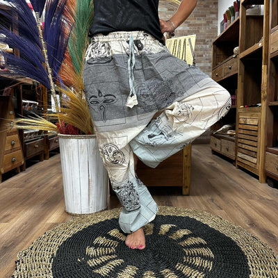 Yoga / Festival Pants - High Cross Himalayan Print on Grey