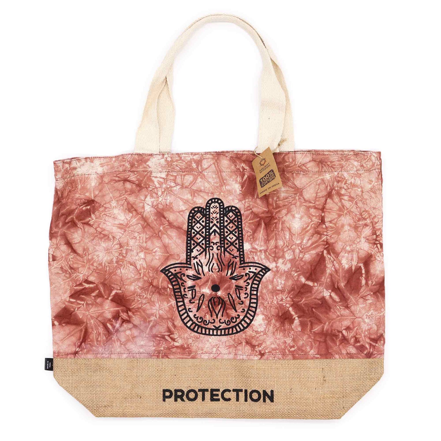 Terracotta Stonewash - Volledig Natuurlijke Tas - Hamsa (Bescherming)