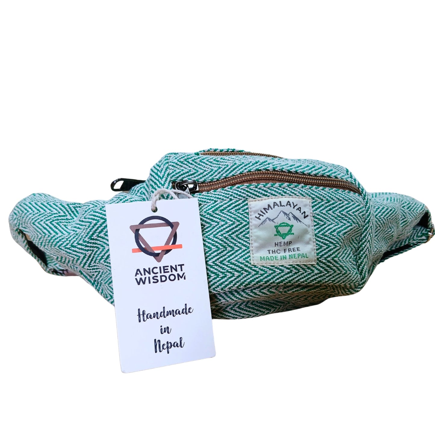 Handmade Hemp Bum Bag - Sage
