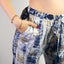 Handgeschilderde Nomad Sari Broek - Goud & Blauw Grieks Ontwerp (M/L)