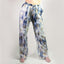 Handgeschilderde Nomad Sari Broek - Goud & Blauw Grieks Ontwerp (M/L)