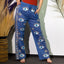 Handpainted Nomad Sari Pants - Blue & Gold Evil Eye Design (M/L)