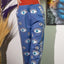 Handpainted Nomad Sari Pants - Blue & Gold Evil Eye Design (M/L)