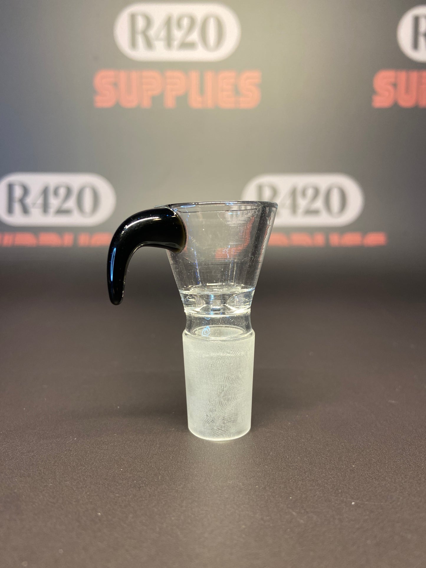 Glass Bowl with Pull Handle - 18mm Male - Black