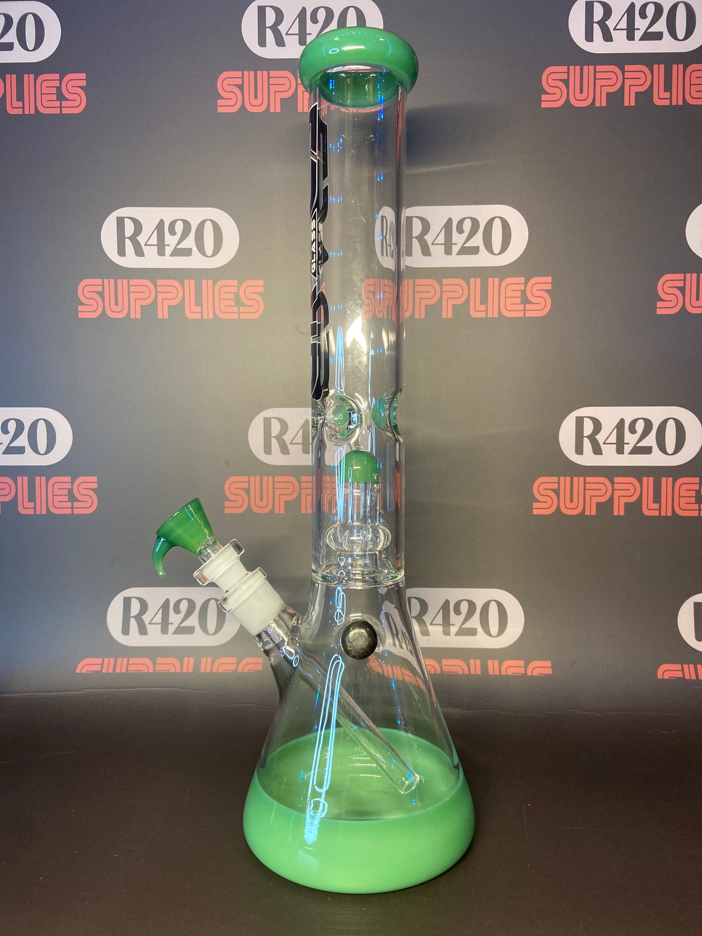 Grace Glass - Green Beaker Bong H:41cm - 5mm Thick