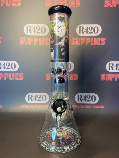 Grace Glass - Banksy "Church of Graffiti" Beaker Bong - H:34cm