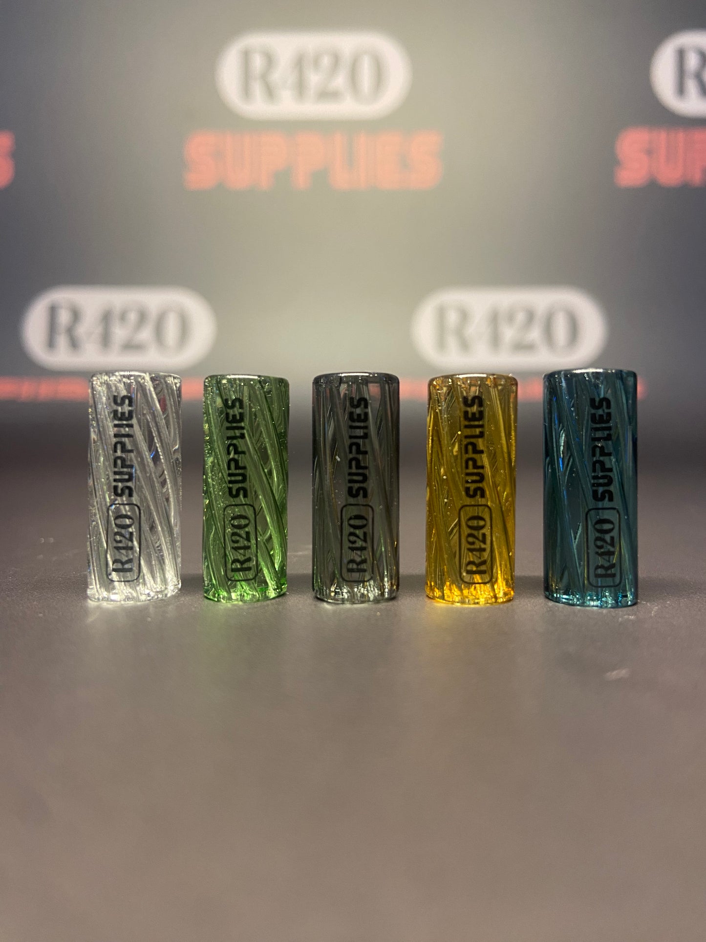 R420 Glass Filter Tip - 10mm x 25mm - Multiple Colours