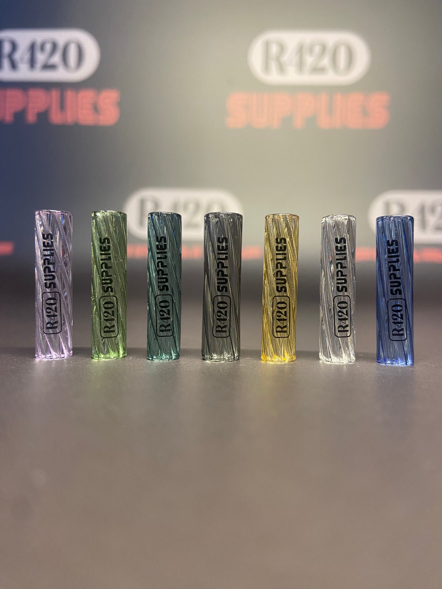 R420 Glass Filter Tip - 8mm x 30mm - Multiple Colours