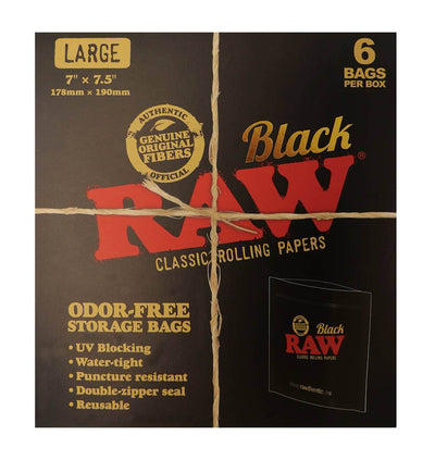 RAW® SACK - BLACK - LARGE 6PCS