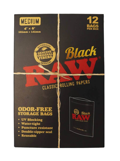 RAW® SACK - BLACK - MEDIUM 12PCS