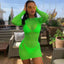 Neon Mesh Long Sleeve Mini Dress – UV Green