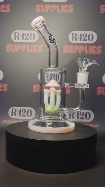 Grace Glass - Mushroom Percolator Bong - Pink - H: 36cm