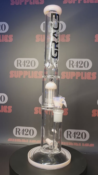 Grace Glass - Pink Barrel Bong H:42cm - 5mm Thick