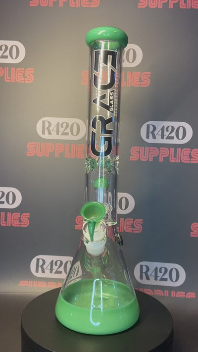 Grace Glass - Green Beaker Bong H:41cm - 5mm Thick
